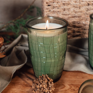 SCENTED CANDLE WOODS - Green Glass