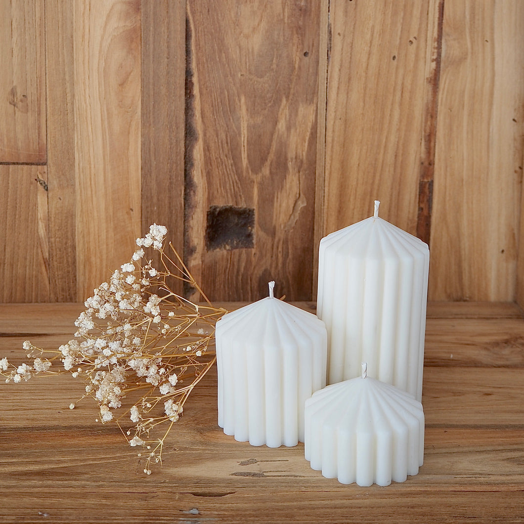 SET VELAS AROMÁTICAS WOOD 24 - 3 Velas Blancas